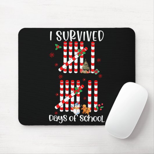 I Survived 67 Days Of School Funny Six Seven Xmas  Mousepad (Mit Mouse)