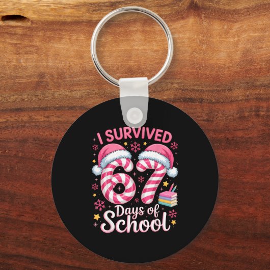 I Survived 67 Days Of School Funny Student Winter Schlüsselanhänger (Vorderseite)