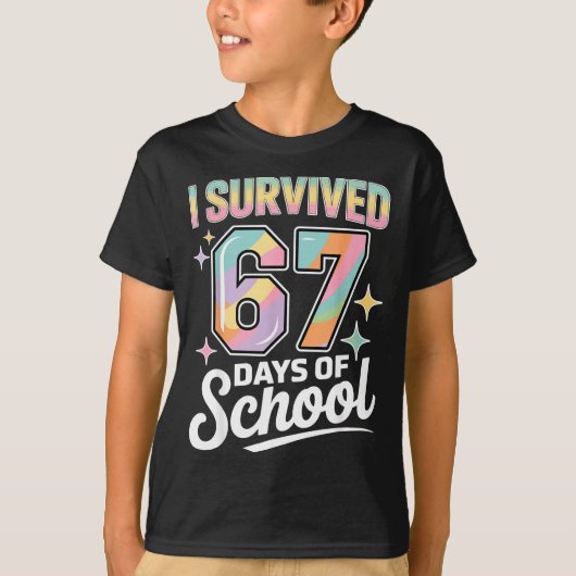I Survived 67 Days Of School Funny Teacher And Stu T-Shirt (Vorderseite)