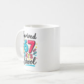 I Survived 67 Days Of School - Funny Teachers Stud Kaffeetasse (Vorderseite Links)