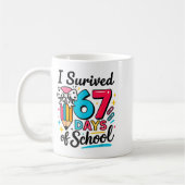 I Survived 67 Days Of School - Funny Teachers Stud Kaffeetasse (Links)