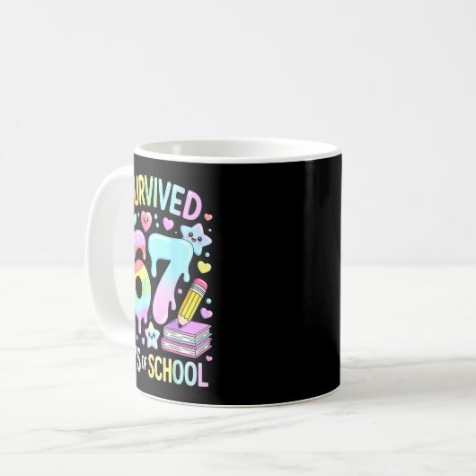 I Survived 67 Days Of School - Funny Teachers Stud Kaffeetasse (Vorderseite Links)