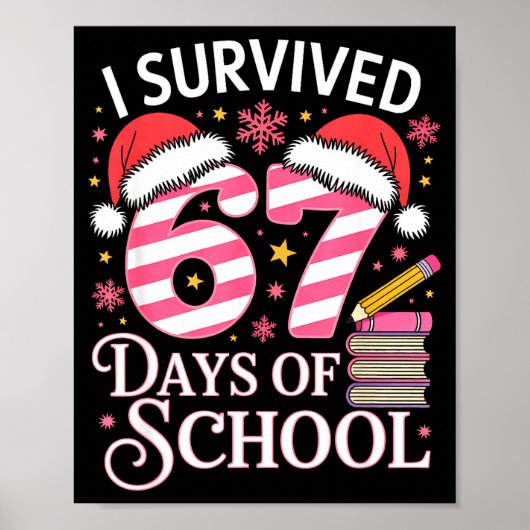 I Survived 67 Days Of School - Funny Teachers Stud Poster (Vorne)