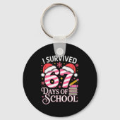 I Survived 67 Days Of School - Funny Teachers Stud Schlüsselanhänger (Vorderseite)
