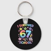 I Survived 67 Days Of School - Funny Teachers Stud Schlüsselanhänger (Vorderseite)
