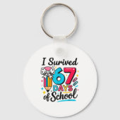 I Survived 67 Days Of School - Funny Teachers Stud Schlüsselanhänger (Vorderseite)