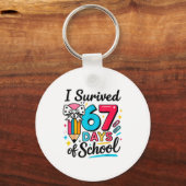 I Survived 67 Days Of School - Funny Teachers Stud Schlüsselanhänger (Vorderseite)