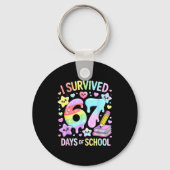 I Survived 67 Days Of School - Funny Teachers Stud Schlüsselanhänger (Vorderseite)
