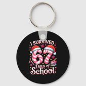 I Survived 67 Days Of School - Funny Teachers Stud Schlüsselanhänger (Vorderseite)