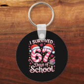 I Survived 67 Days Of School - Funny Teachers Stud Schlüsselanhänger (Vorderseite)