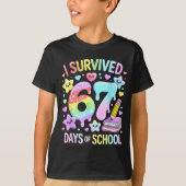 I Survived 67 Days Of School - Funny Teachers Stud T-Shirt (Vorderseite)