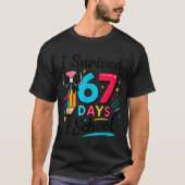 I Survived 67 Days Of School - Funny Teachers Stud T-Shirt (Vorderseite)