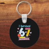 I Survived 67 Days Of School, Funny Teachers Stude Schlüsselanhänger (Vorderseite)