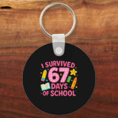 I Survived 67 Days Of School Funny Teachers Studen Schlüsselanhänger (Vorderseite)