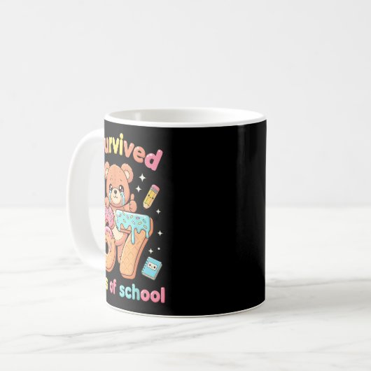 I Survived 67 Days Of School Funny Teddy Bear Six Kaffeetasse (Vorderseite Links)