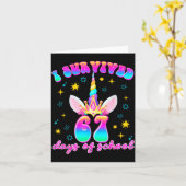 I Survived 67 Days Of School Funny Unicorn Six Sev Karte (Gelbe Blume)