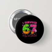 I Survived 67 Days Of School Ice Cream Drip Boy Gi Button (Vorne & Hinten)