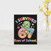 I Survived 67 Days Of School Ice Cream Drip Dino R Karte (Gelbe Blume)