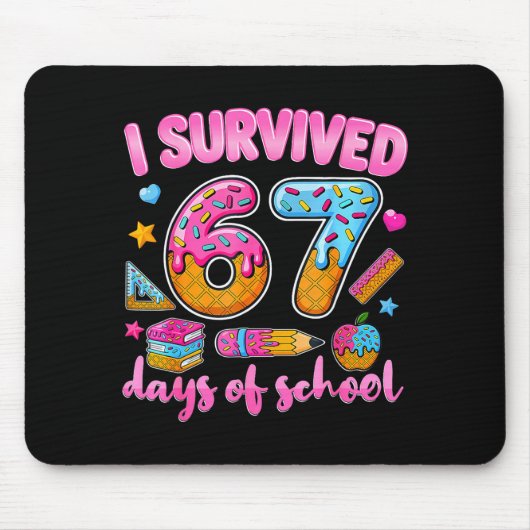 I Survived 67 Days Of School Ice Cream Drip Teache Mousepad (Vorne)