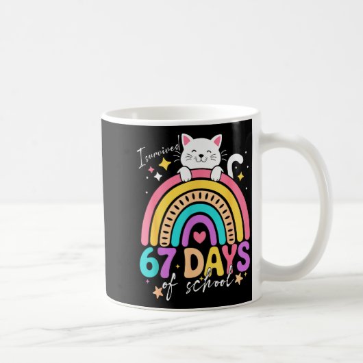 I Survived 67 Days Of School Kids Kitten Cat Cool Kaffeetasse (Rechts)