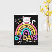 I Survived 67 Days Of School Kids Kitten Cat Cool  Karte (Gelbe Blume)