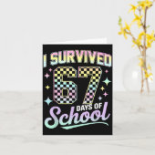 I Survived 67 Days Of School Meme Funny Student Te Karte (Gelbe Blume)