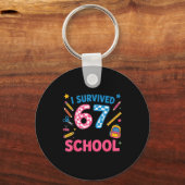 I Survived 67 Days Of School Meme Six Seven Teache Schlüsselanhänger (Vorderseite)
