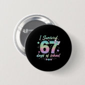 I Survived 67 Days Of School Mermaid Coquette Bow Button (Vorne & Hinten)
