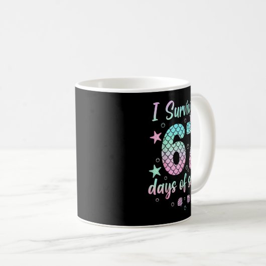 I Survived 67 Days Of School Mermaid Coquette Bow Kaffeetasse (VorderseiteRechts)