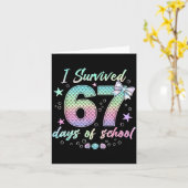 I Survived 67 Days Of School Mermaid Coquette Bow  Karte (Gelbe Blume)