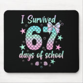 I Survived 67 Days Of School Mermaid Coquette Bow Mousepad (Vorne)