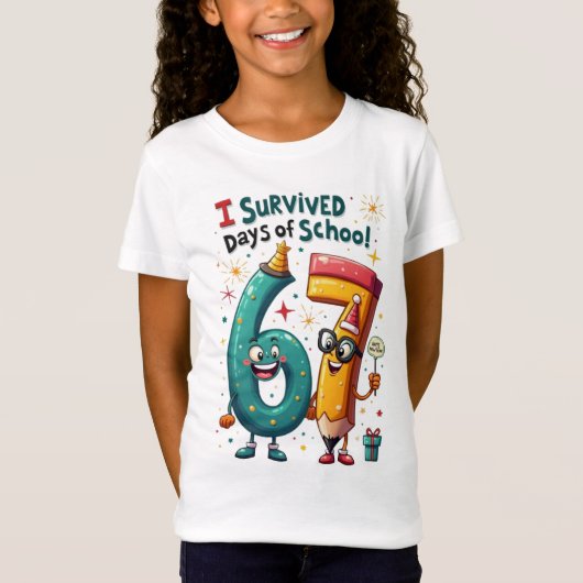 I Survived 67 Days of School New Year Celebration T-Shirt (Vorderseite)