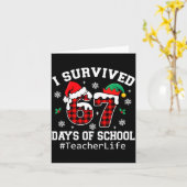 I Survived 67 Days Of School Red Buffalo Plaid Tea Karte (Gelbe Blume)