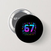 I Survived 67 Days Of School Retro Gamer Level Up Button (Vorne & Hinten)