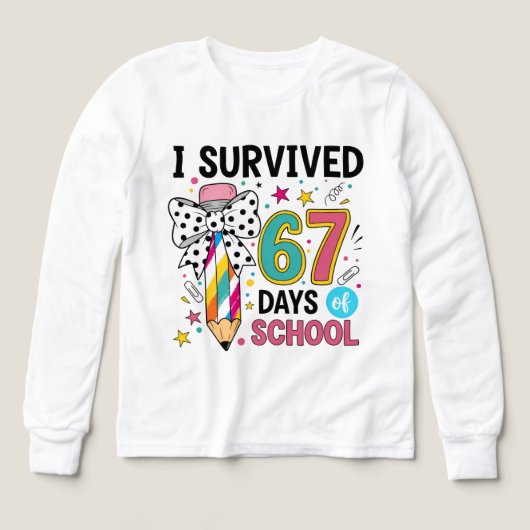 i survived 67 days of school shirt (Design Vorderseite)