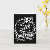 I Survived 67 Days Of School Shirt Funny Six Seven Karte (Gelbe Blume)