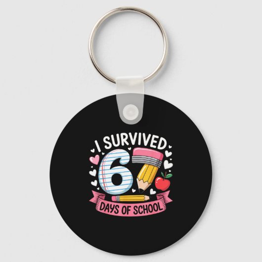 I Survived 67 Days Of School Six Seven 6 7 Teacher Schlüsselanhänger (Vorderseite)