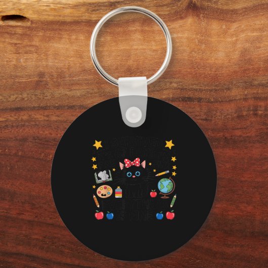 I Survived 67 Days Of School Six Seven 6 7 Teacher Schlüsselanhänger (Vorderseite)