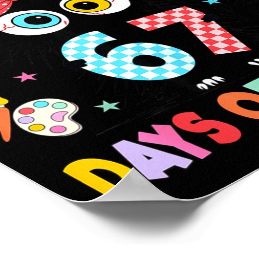 I Survived 67 Days Of School Six Seven Cat Teacher Poster (Ecke)