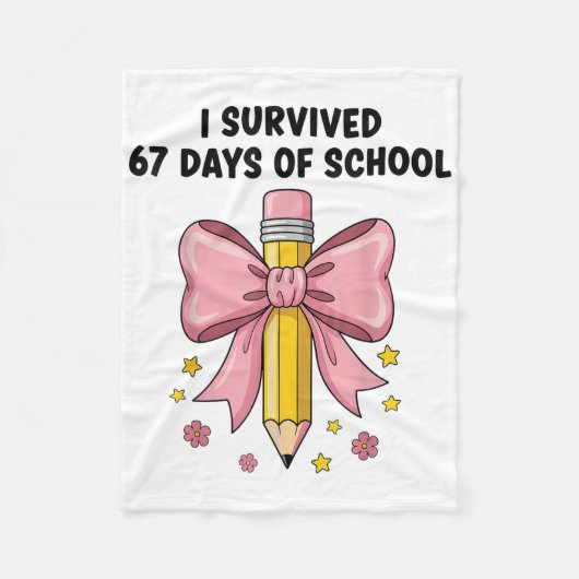 I Survived 67 Days Of School Six Seven Meme For Me Fleecedecke (Vorderseite)