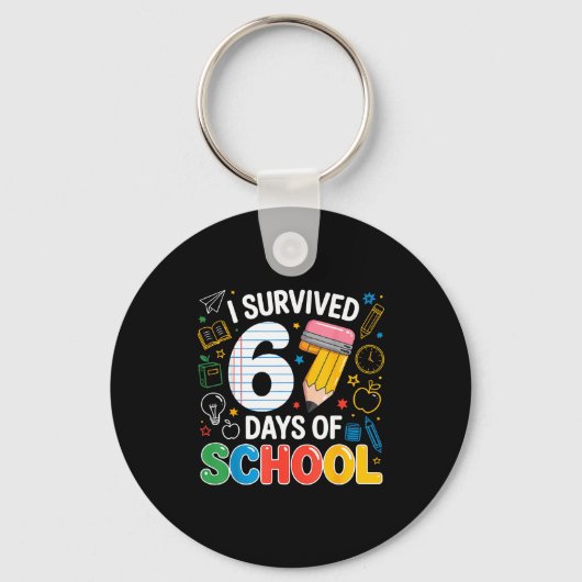 I Survived 67 Days Of School Six Seven Meme Pencil Schlüsselanhänger (Vorderseite)