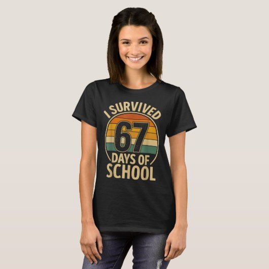 I Survived 67 Days Of School Six Seven Meme Studen T-Shirt (Vorne ganz)