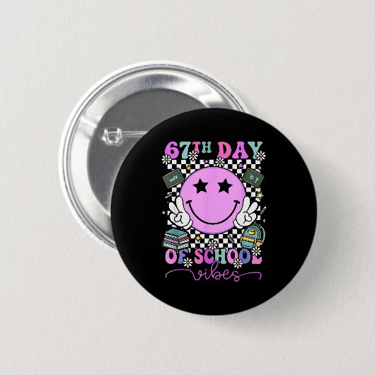 I Survived 67 Days Of School Six Seven Meme Teache Button (Vorne & Hinten)