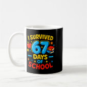 I Survived 67 Days Of School Six Seven Meme Teache Kaffeetasse (Links)