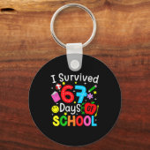 I Survived 67 Days Of School Six Seven Meme Teache Schlüsselanhänger (Vorderseite)