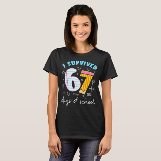 I Survived 67 Days Of School Six Seven Meme Teache T-Shirt (Vorne ganz)