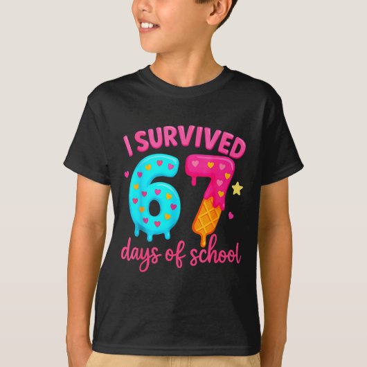 I Survived 67 Days Of School Six Seven Meme Teache T-Shirt (Vorderseite)
