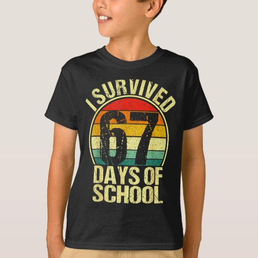 I Survived 67 Days Of School Six Seven Meme Teache T-Shirt (Vorderseite)