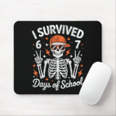 I Survived 67 Days Of School Skeleton Six Seven 6- Mousepad (Mit Mouse)