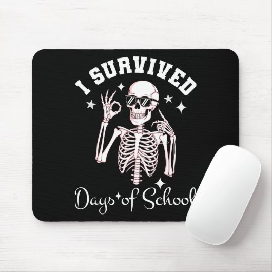 I Survived 67 Days Of School Skeleton Student Teac Mousepad (Mit Mouse)